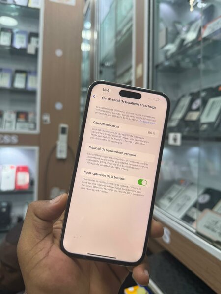 14 pro max 128Go message décr