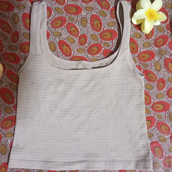 Haut court en coton côtelé