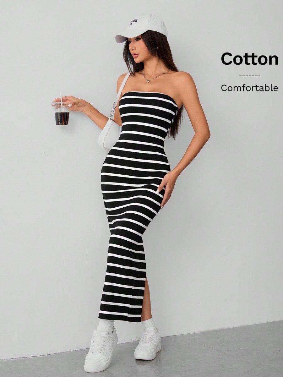 Robe Tube Rayée Confortable