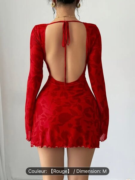 Robe sexy en noir et rouge