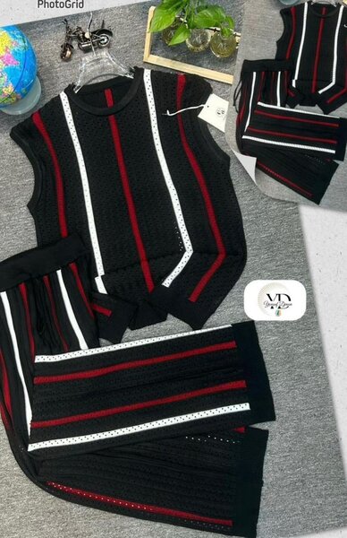 Costume tricot rayé élégant