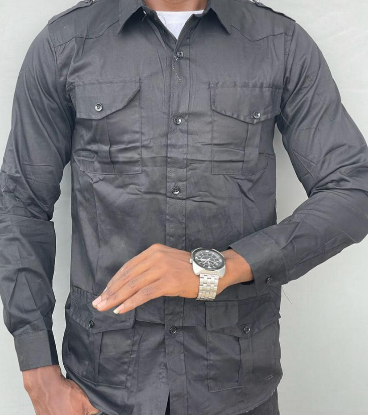 Quadral pocket safari shirt
