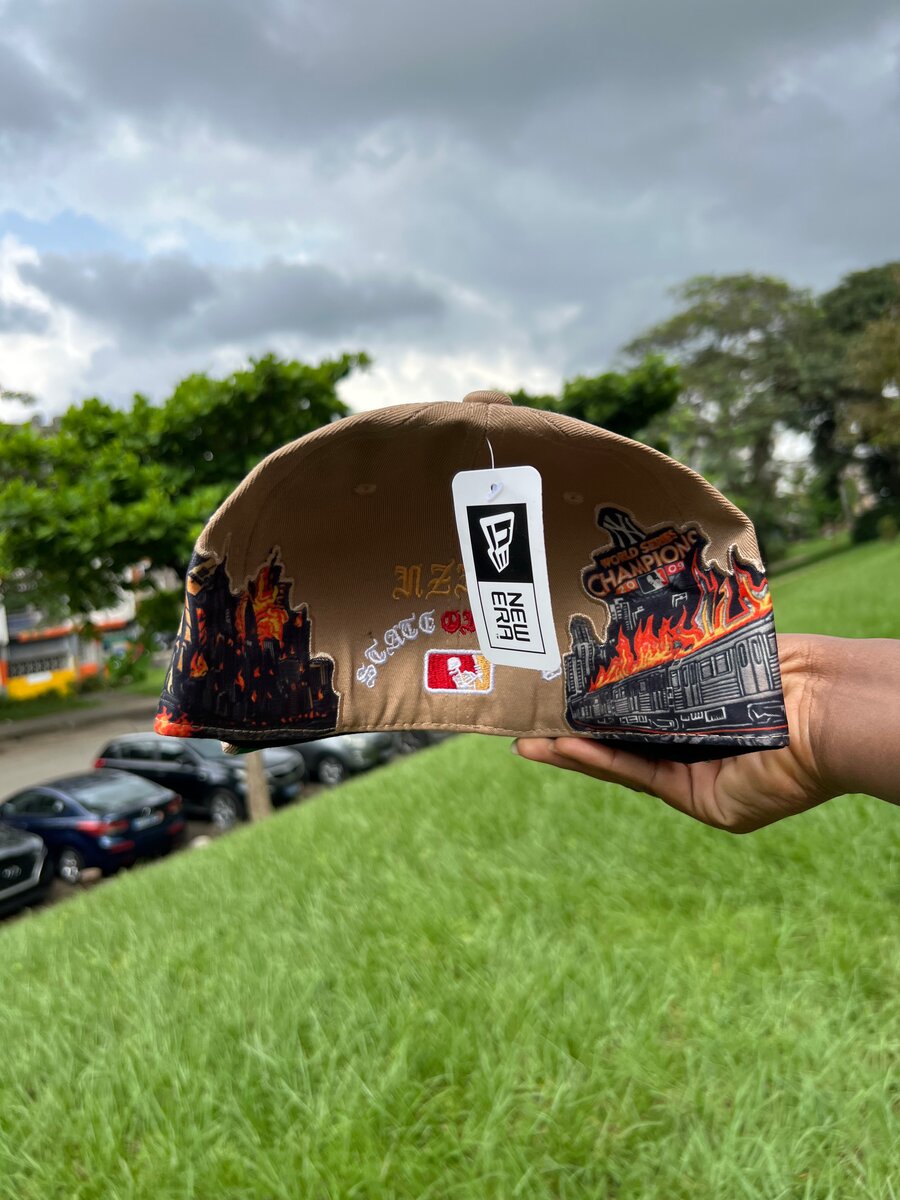 Casquette NY Beige customisée