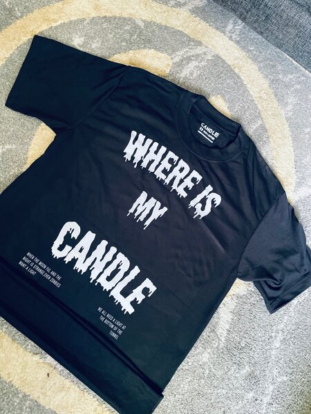 T-shirt noir "Where is My Candle"