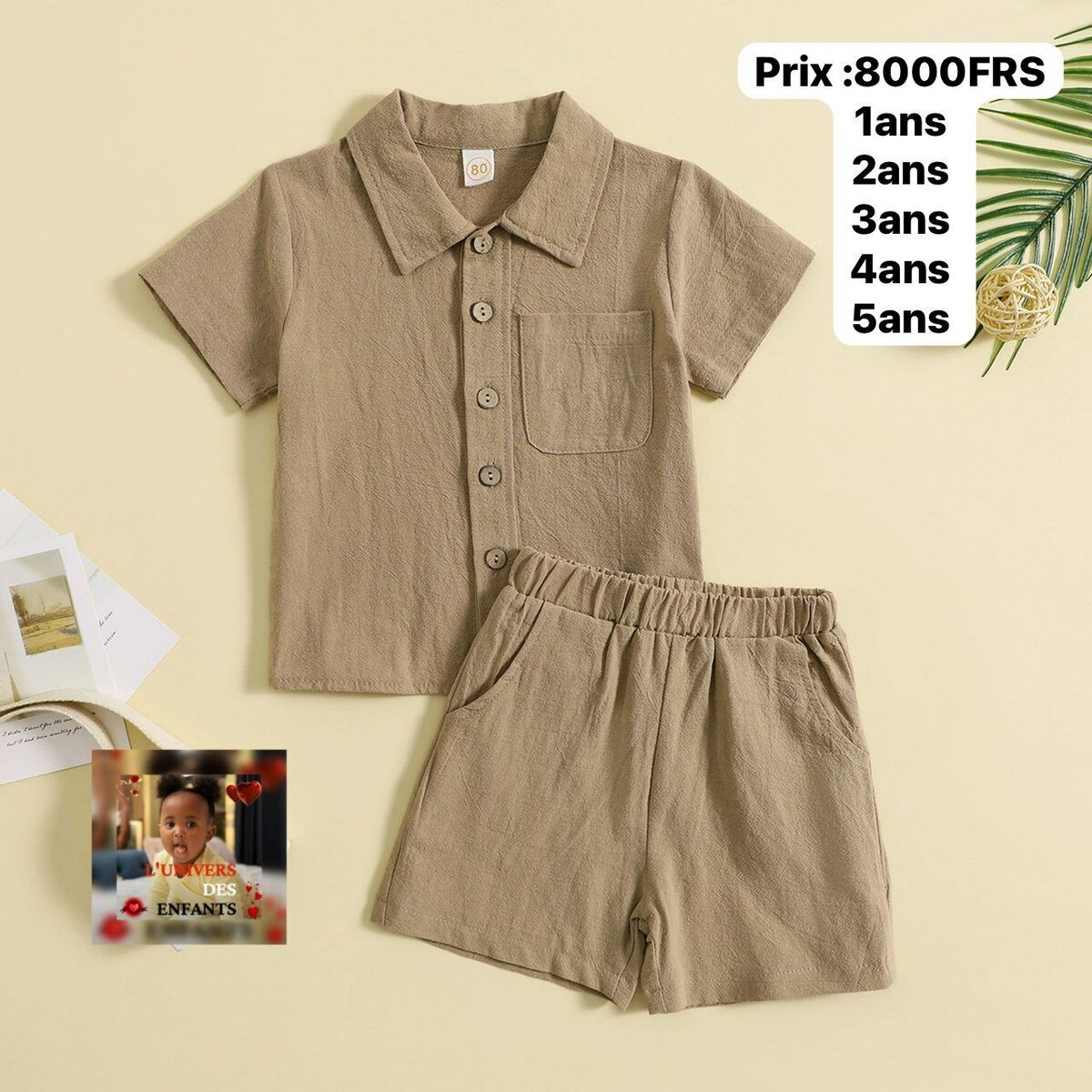 Complets 2 pieces pour garcons