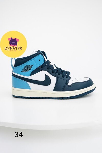 Baskets montantes bleu et blan