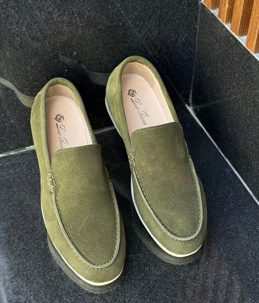 Mocassins en daim vert