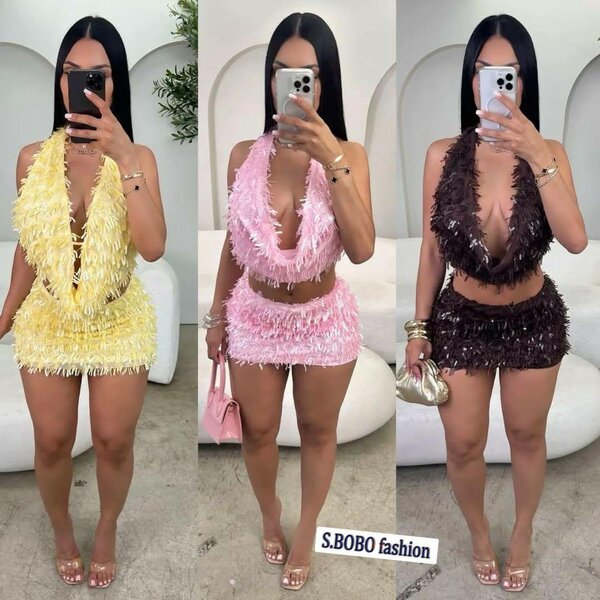 Mini robe sexy à franges