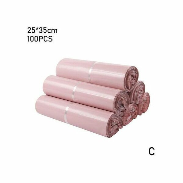 100pcs roll Pink Translucent Courier Packing Bags Thicken