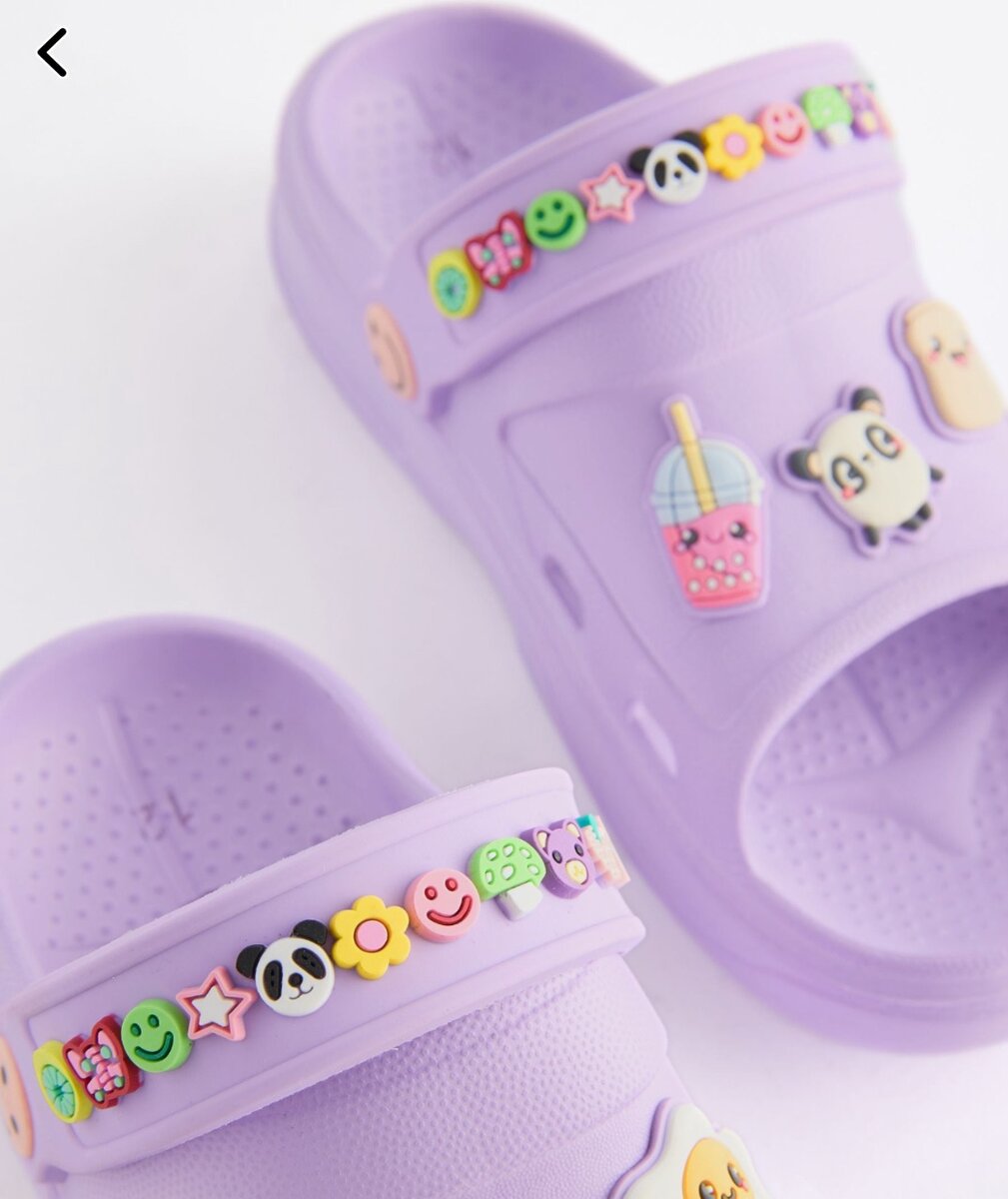 Purple Badge Character Clogs