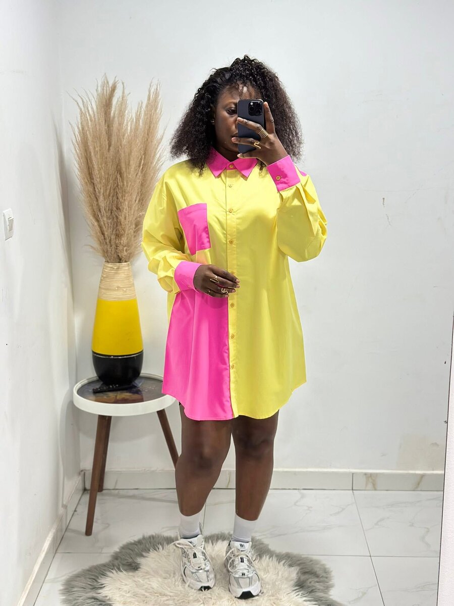 Robe chemise colorée tendance