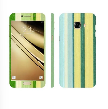 Samsung Galaxy C7 Green Stripped Wooden Texture Mobile Skin