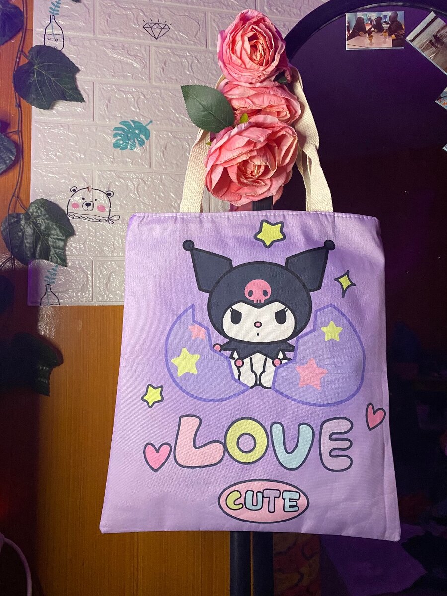 Sac en toile Kuromi mignon