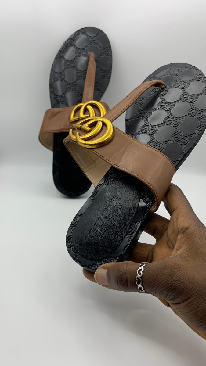 Quality branded slippers available (Gold and brown)