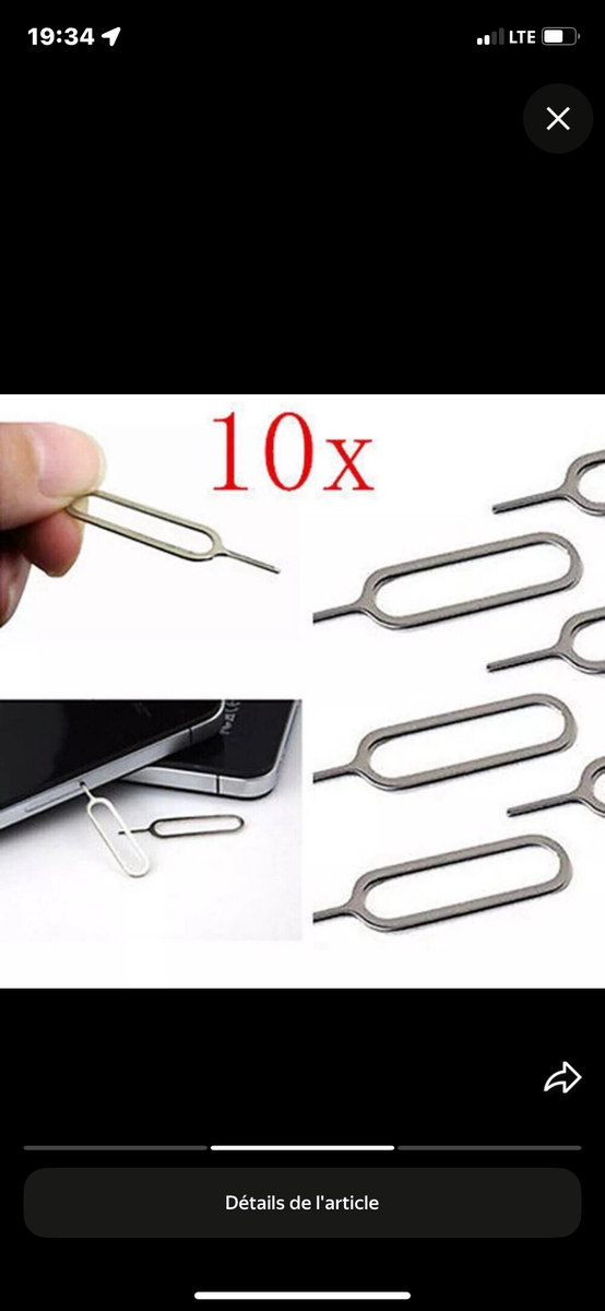 Outil éjecteur SIM 1 pièces