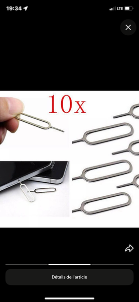 Outil éjecteur SIM 1 pièces