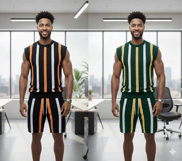 Ensemble débardeur et short rayé