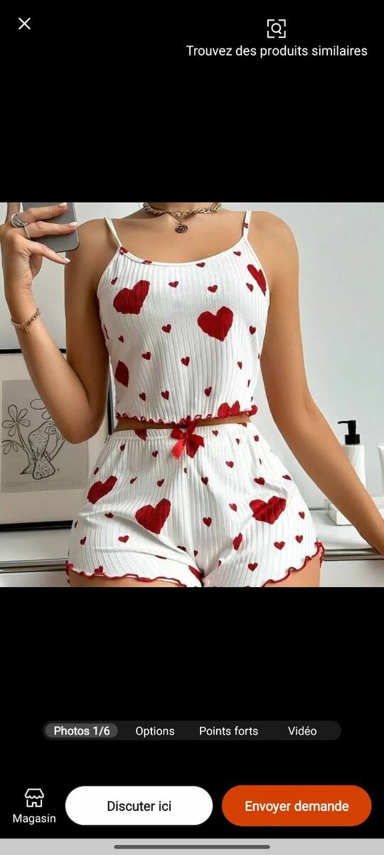 Ensemble pyjama cœur