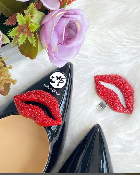  Red Lip Shoe Clips