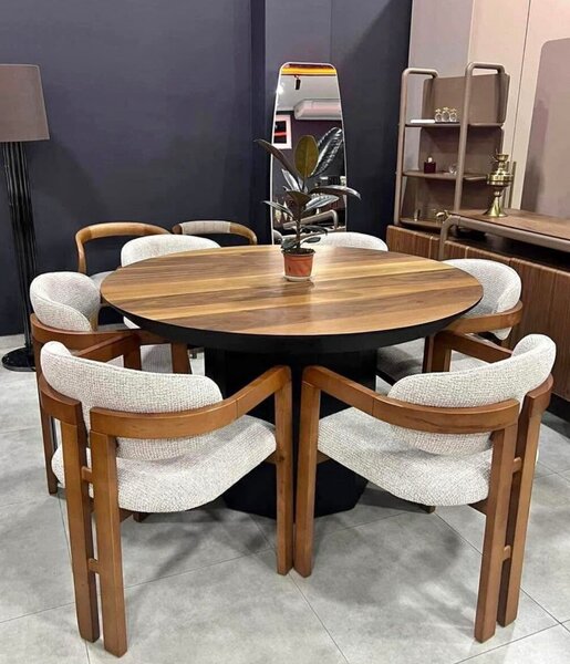 Ensemble table ronde en bois