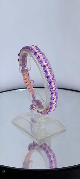 Bracelet tressé rose et violet