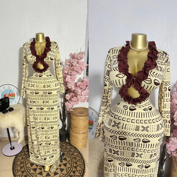 Robe longue élégante ethnique