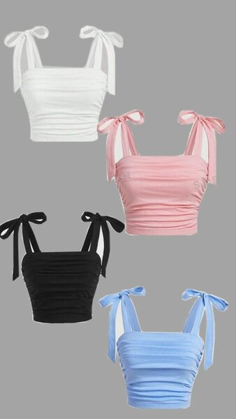 Top court à bretelles nouées