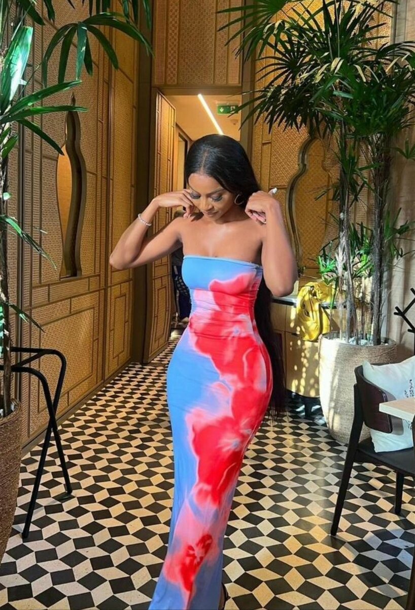 Robe longue à motifs