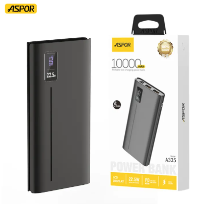Aspor A335 Power Bank 10000mah 22.5w Pd+qc 3.0 With Lcd Digital Display