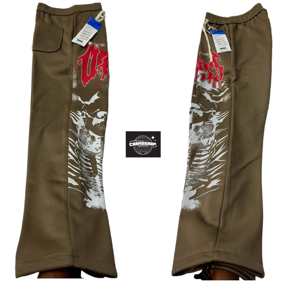 Pantalon style gothique imprimé