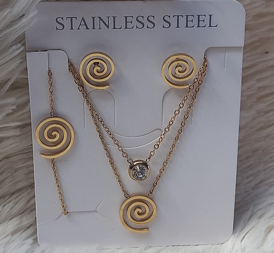 Parure bijoux en acier inoxydable