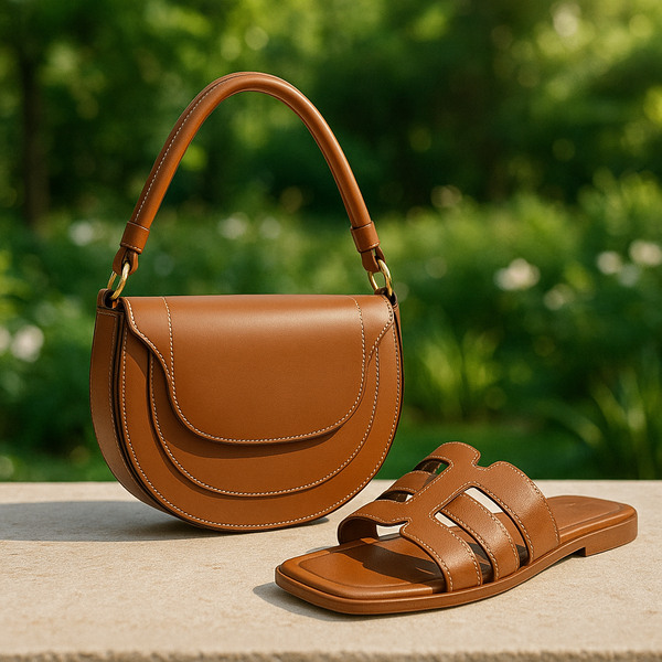 Ensemble sac et sandales camel