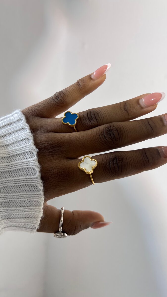 Bague Fleur en Émail Coloré