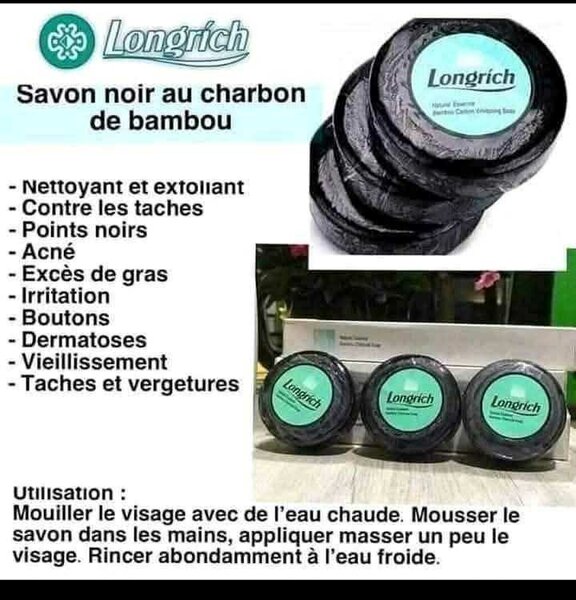 Savon Noir Charbon Bambou Longrich