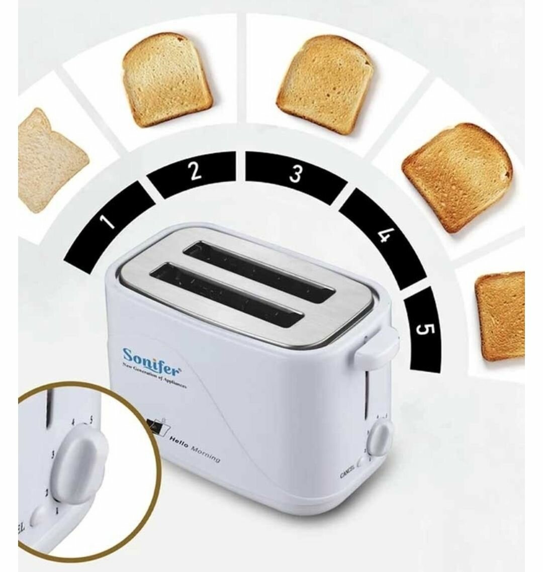 2-SLICE ADJUSTABLE TEMPERATURE COOL TOUCH DOUBLE TOASTER SF-