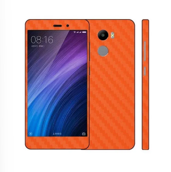 Xiaomi Redmi 4 Orange Carbon Fiber Texture Mobile Skin