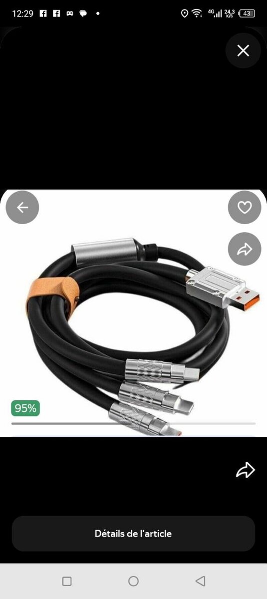 Câble de Charge 3 en 1