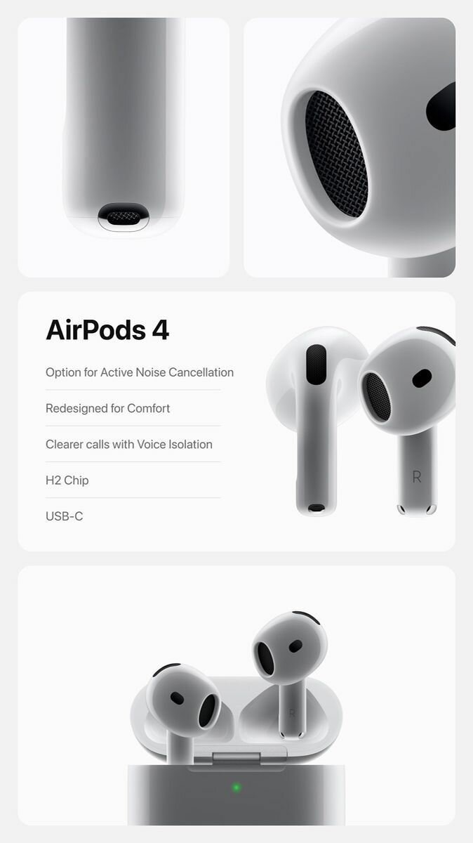 AirPods 4 avec ANC et USB-C