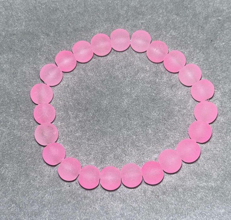 Pink Frosted Bead Bracelet