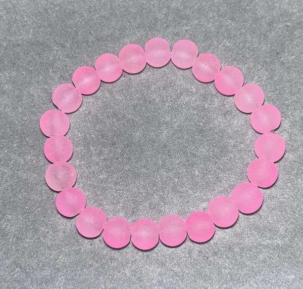 Pink Frosted Bead Bracelet