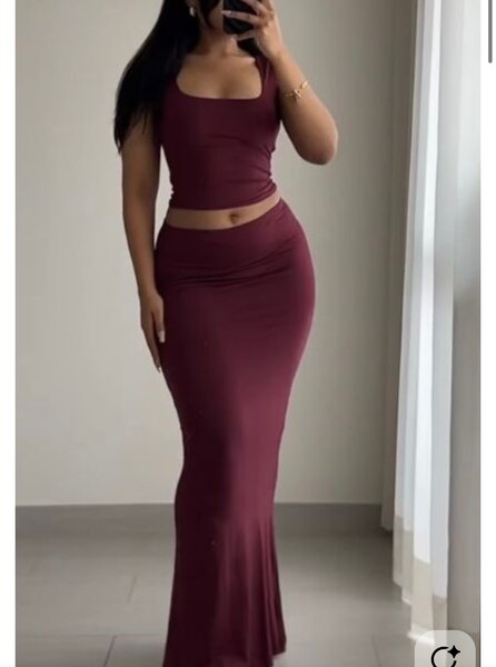 Robe longue moulante bordeaux
