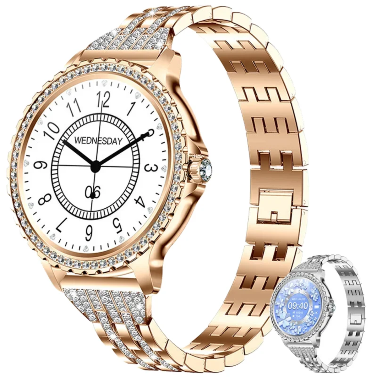 Montre connectée élégante dorée