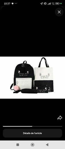 Ensemble de sacs chat mignon