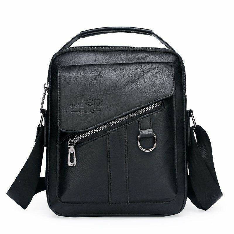 Men's leather crossbody sling messenger bag