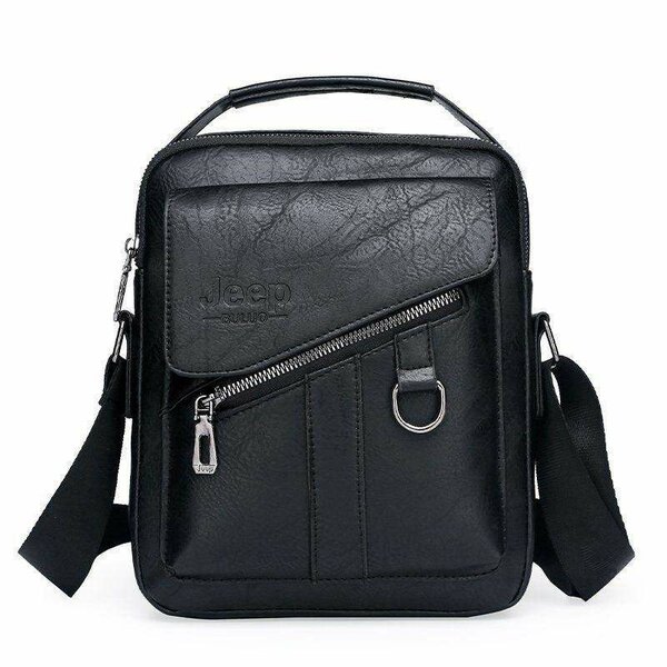 Men's leather crossbody sling messenger bag