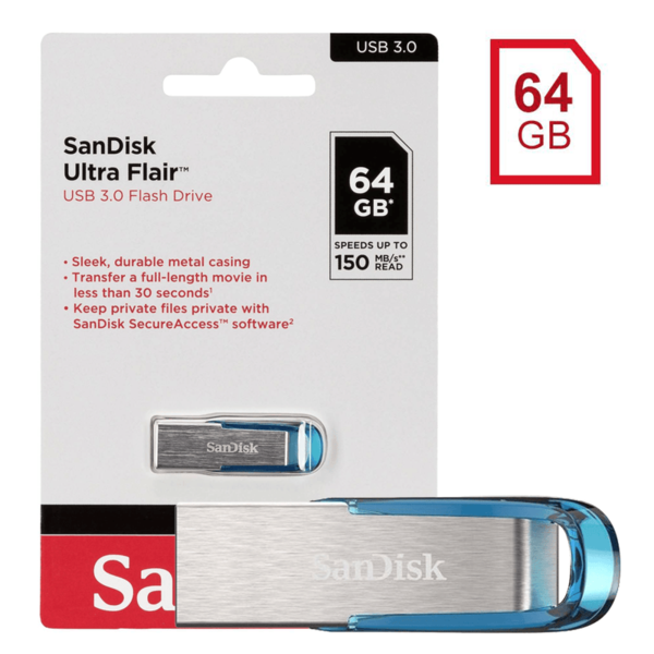 Clé USB 3.0 SanDisk Ultra Flair 64GB