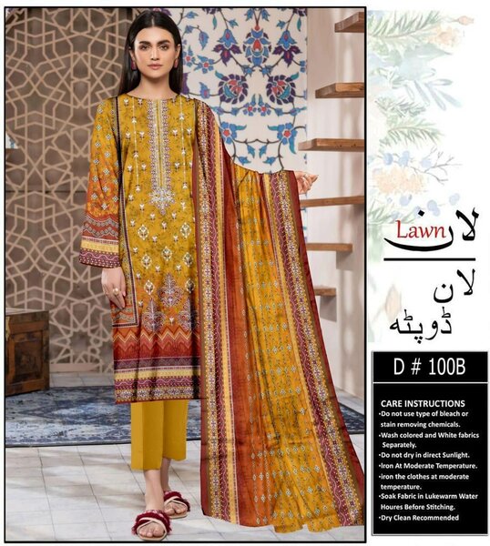 Printed lawn suit