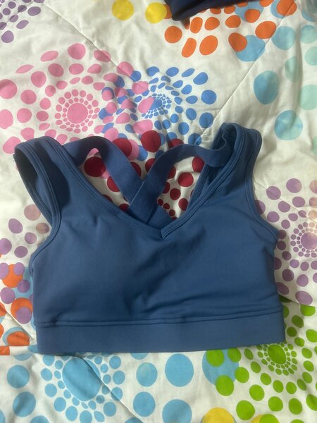 Brassière de sport croisé bleu