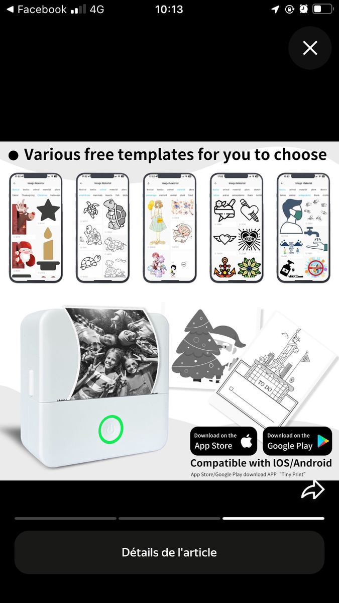 Imprimante Mini Portable Bluetooth