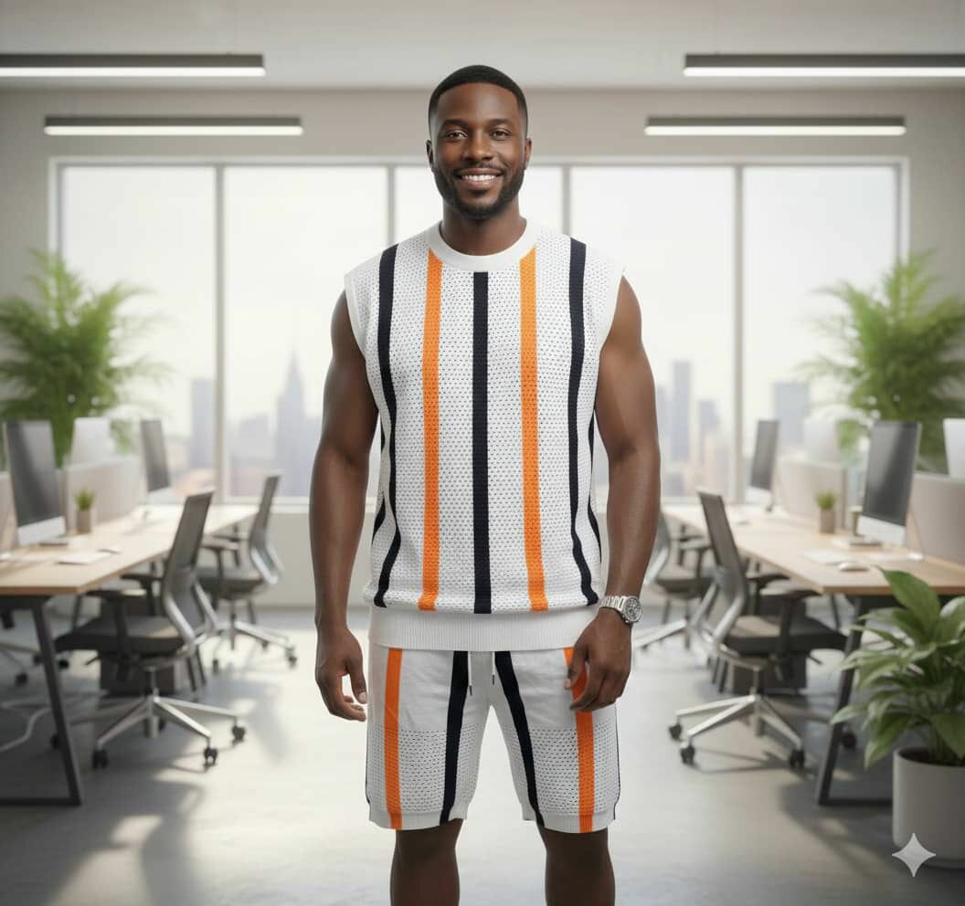 Ensemble débardeur et short rayé